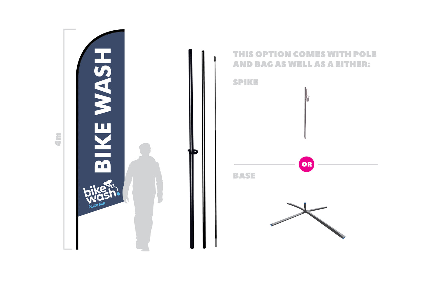 SD012 BWA Bike Wash Feather Flag Kit