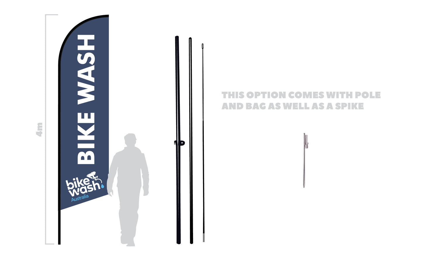 SD012 BWA Bike Wash Feather Flag Kit