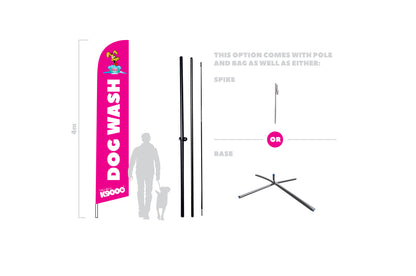 K9000 Dog Wash Feather Flag Kit