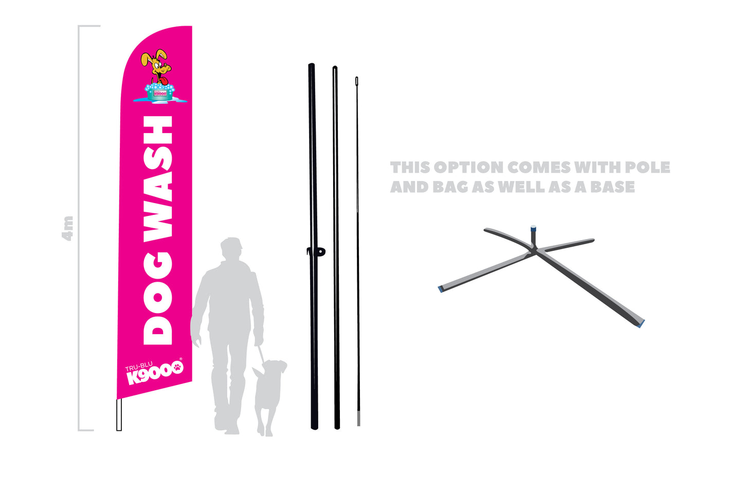 K9000 Dog Wash Feather Flag Kit